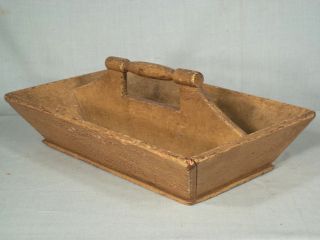 Antique 19th Century Knife Tray In Mustard Paint photo