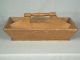Antique 19th Century Knife Tray In Mustard Paint Primitives photo 1