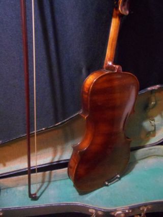 Old Antique German Hopf Violin 4/4 W/ Case Vintage Bow photo
