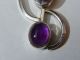 Modernist Silver 950 Standard Pendant W/ 2 Purple Stones,  Lapideria Barerra Mid-Century Modernism photo 4