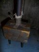 Primitive Chopping Block Rustic With Candle Holder & Candle & Tiny Old Spoon Primitives photo 9