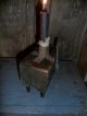 Primitive Chopping Block Rustic With Candle Holder & Candle & Tiny Old Spoon Primitives photo 4