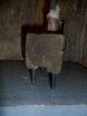 Primitive Chopping Block Rustic With Candle Holder & Candle & Tiny Old Spoon Primitives photo 8