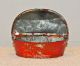 Antique Red Painted Tin Stenciled Match Safe Holder,  Americana,  Boxes Primitives photo 1