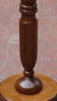 Antique 19c Oak Hand Carved Round Top Pedestal Lamp,  Planter Display Stand,  Table 1800-1899 photo 3