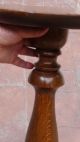 Antique 19c Oak Hand Carved Round Top Pedestal Lamp,  Planter Display Stand,  Table 1800-1899 photo 7