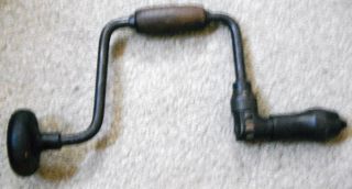 Antique Woodworker Tool 1800 ' S American Craftsman Brown Wood & Steel Hand Drill photo