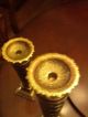Pair Inlaid Red Stone Heavy Brass Candle Sticks Other photo 3