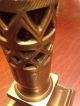 Pair Inlaid Red Stone Heavy Brass Candle Sticks Other photo 5