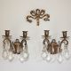Antique French Gilded Bronze Sconces With Beveled Crystals Chandeliers, Fixtures, Sconces photo 9