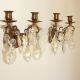 Antique French Gilded Bronze Sconces With Beveled Crystals Chandeliers, Fixtures, Sconces photo 1