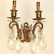 Antique French Gilded Bronze Sconces With Beveled Crystals Chandeliers, Fixtures, Sconces photo 2