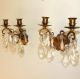 Antique French Gilded Bronze Sconces With Beveled Crystals Chandeliers, Fixtures, Sconces photo 4