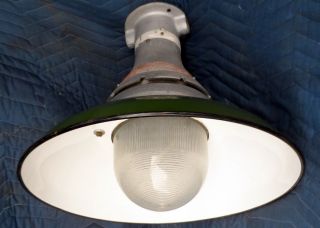 Vintage Crouse Hinds Green Porcelain Explosion Proof Industrial Light Fixture photo