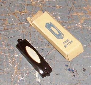 Vintage Mid Century Brown Bakelite Doorbell Push Button New In Box Ships Free photo