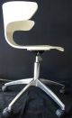 West Elm Wrap Office Chair - White Lacquered Wingback Seat,  Chrome Base,  Casters Post-1950 photo 7