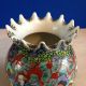 Vtg Japanese Imari Hand Painted Pot Belly Ruffle Tripod Vase Antique Arita Meiji Vases photo 3