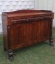 Large Antique Empire Style Flame Mahogany Sideboard Buffet Columns Lion Feet 1800-1899 photo 1