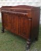 Large Antique Empire Style Flame Mahogany Sideboard Buffet Columns Lion Feet 1800-1899 photo 2