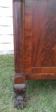 Large Antique Empire Style Flame Mahogany Sideboard Buffet Columns Lion Feet 1800-1899 photo 7