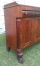 Large Antique Empire Style Flame Mahogany Sideboard Buffet Columns Lion Feet 1800-1899 photo 8