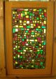Stained Glass Mosaic Dalle De Verre Window Framed In Oak 1940-Now photo 1