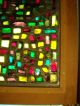 Stained Glass Mosaic Dalle De Verre Window Framed In Oak 1940-Now photo 5