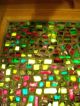 Stained Glass Mosaic Dalle De Verre Window Framed In Oak 1940-Now photo 7