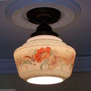 611 Vintage 30s 40s Ceiling Light Lamp Fixture Kitchen Hall Bath Porch ? photo