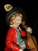 Pair Antique Porcelain Musicians Figurines Wales Made In Japan Horn Cello Player Figurines photo 5