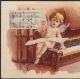 Ca.  1894 Kranich & Bach Piano Co New York Fairy Cherub Advertising Blotter Card Keyboard photo 1