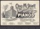 1800 ' S Charles M Stieff Piano Co Baltimore Factory View Advertising Trade Card Keyboard photo 2