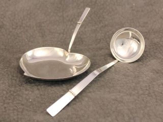Three Crown/3 Crowns Silver Plate Sauce Ladle And Candy/nut Tray photo