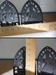 Vintage Sad Iron Trivets Or Bookends - Unusual Man & Woman Pair Trivets photo 5