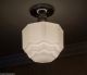 961 Vintage 30 ' S Ceiling Light Lamp Fixture Glass Bath Hall Porch Re - Wired Chandeliers, Fixtures, Sconces photo 1