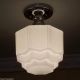 961 Vintage 30 ' S Ceiling Light Lamp Fixture Glass Bath Hall Porch Re - Wired Chandeliers, Fixtures, Sconces photo 2