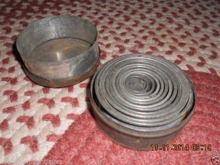 19th C Set Of Tin Pastry Cutters In Case Twelve Nesting Circle Cutters Neat photo