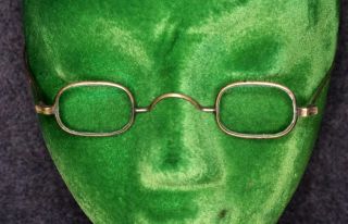 Eye Glasses Specks Antique 18th 19th Square Civil War Era 1800 Metal Frame photo