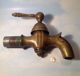Vintage Antique Brass Industrial Drain Valve Steam,  Brewery,  Steampunk,  Beer Tap photo