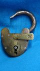 Working Vr Crown Patent Brass Victorian Padlock With Hollow Barrel Skeleton Key Locks & Keys photo 5