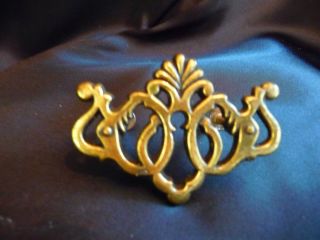 Vintage Keeler Brass Co Dresser Pull Decorative Escutcheon Hardware K1571 photo