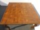 Unique Vintage Parquet Top Dining Table Mid - Century Carved Card Table W 2 Leaves Post-1950 photo 11