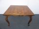 Unique Vintage Parquet Top Dining Table Mid - Century Carved Card Table W 2 Leaves Post-1950 photo 2