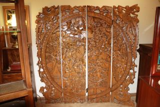 Chinese Wood Panels,  Deep Handcacarving,  Very Old. . . . photo