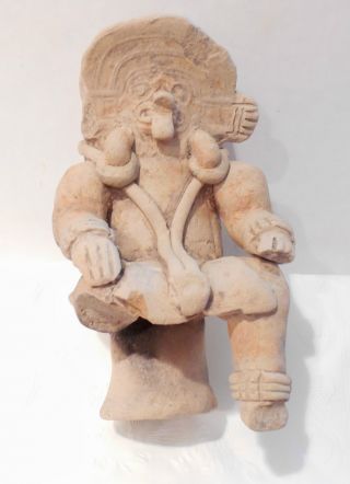 Pre Columbian Ecuador Jamacoaque Pottery Shaman Figure Sitting Male Authentic photo
