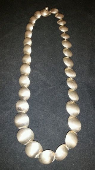 . 925 Sterling Silver Big Beaded Necklace 122 1/2 Grams. photo