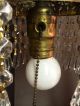 Awesome Antique Brass & Iron Cherub Table Lamp W/crystals,  Early 1900 ' S Victorian photo 8