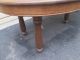 54679 Antique Round Oak Dining Table With 6 Leafs 1900-1950 photo 9