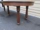 54679 Antique Round Oak Dining Table With 6 Leafs 1900-1950 photo 5