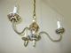 French Country Chandelier W 2 Sconces Chic Shabby Italian Tole Capodimonte Light Chandeliers, Fixtures, Sconces photo 4